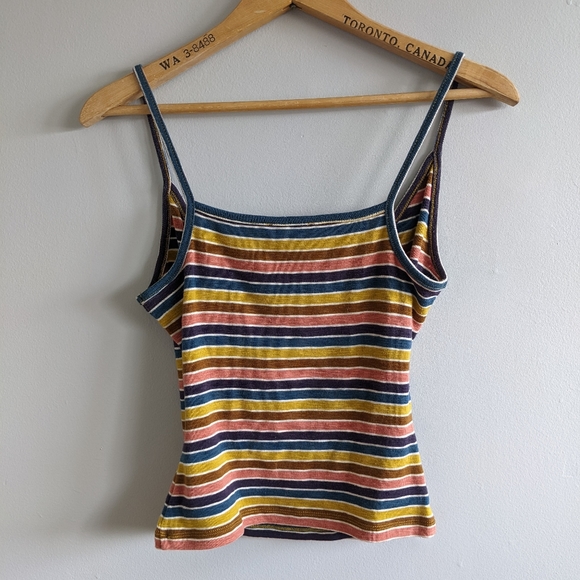 MADEWELL Retro 70's-Inspired Faux Wrap Striped Tank Top - Picture 6 of 6